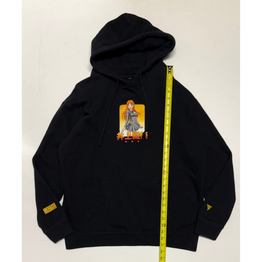 Hypland x Bleach Orihime Inoue Hoodie Mens Large Black Anime Pullover Sweatshirt